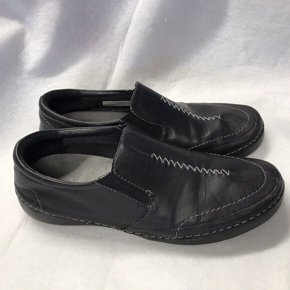 Vionic Addison Black Leather Slip On Comfort Loafer w Orthaheel  Size 8.5 shoe - Picture 2 of 7